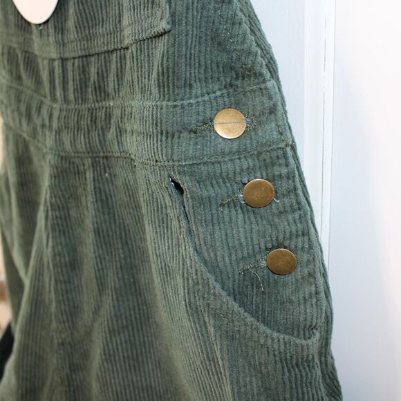 PRINCESS POLLY -NWT- Kacey Corduroy Short Overalls Khaki Green | 4 - Picture 6 of 11